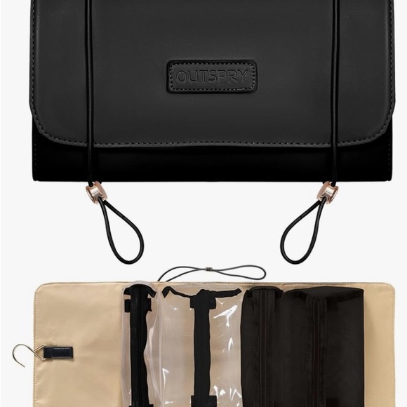 Roll-Up Makeup Bag, Hanging Travel Toiletry Bag - Picture 3 of 7